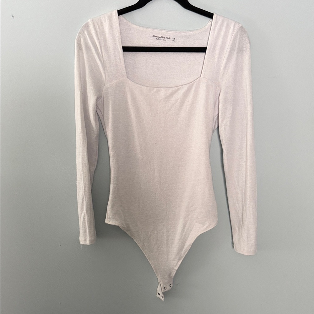 Abercrombie & Fitch Off White Soft Long Sleeve Bodysuit